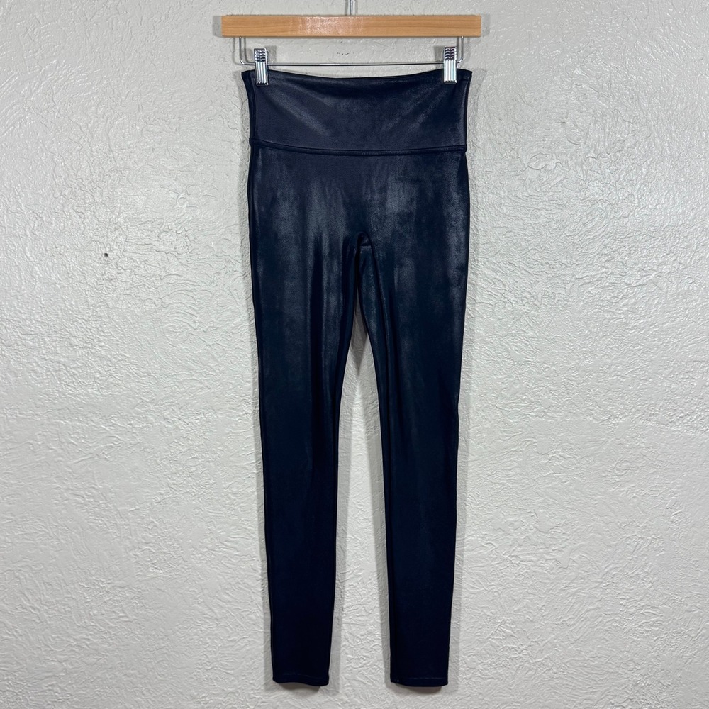 Spanx 2437 Faux Leather Legging Small SpanxShape Hi Rise Vegan Moto Biker Baddie